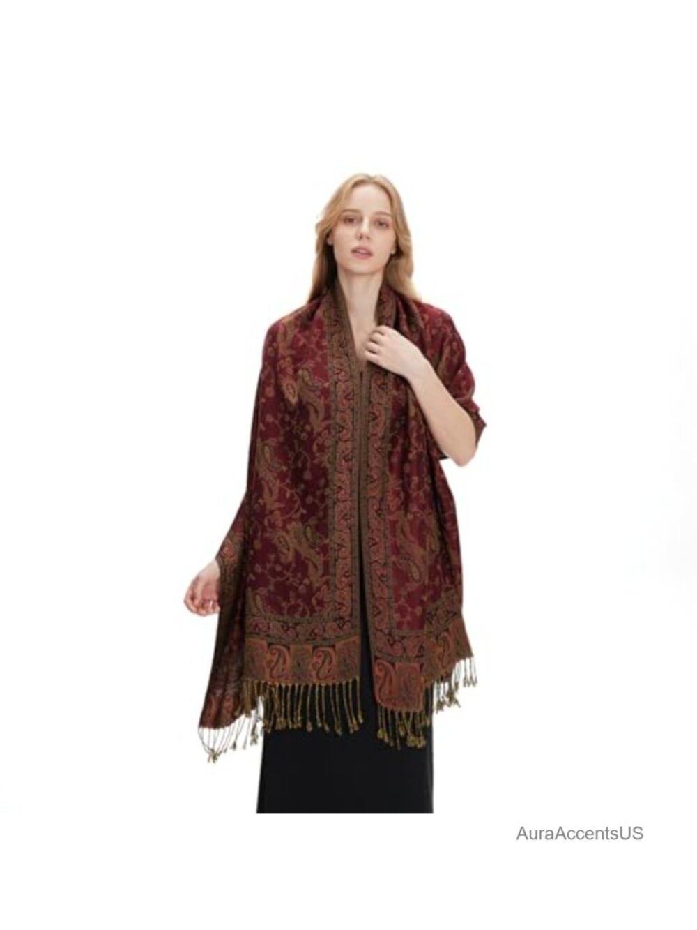 Boho Paisley Pashmina Shawl Wrap Lightweight Scarf for Women Silky Feel Travel